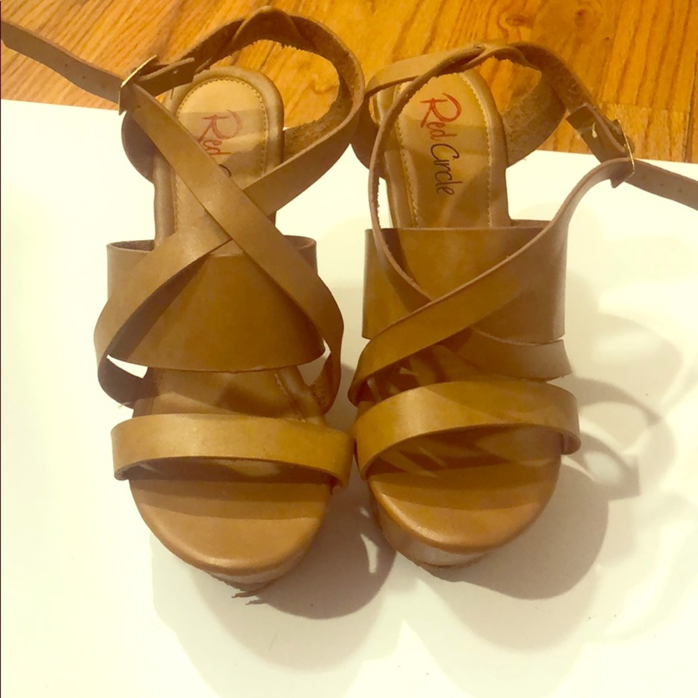 Tan Wedges - size 9
